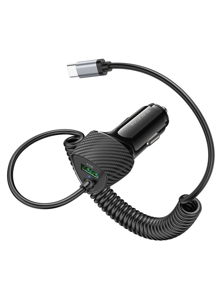 Ultra Fast Car Charger BZ31E Solid PD30W Type-C Cable + QC3.0 USB Port Car Charger(Black) - pzsku/ZF34B16B8A77BB5960874Z/45/_/1732378041/901ed564-2456-4fb2-9327-1efad11b6607