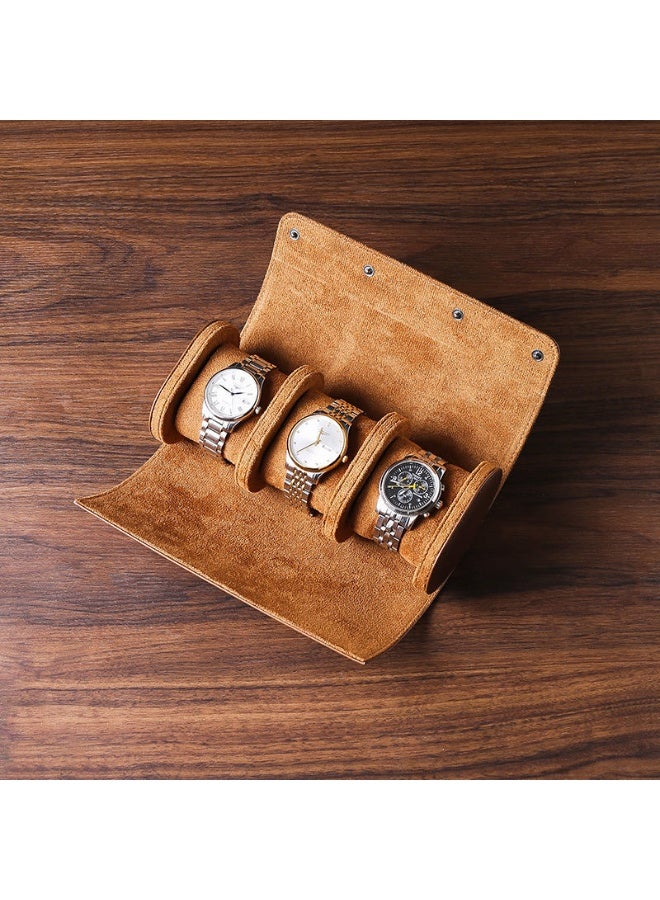 علبة تخزين ساعات جلدية فاخرة بثلاث خانات - Image 1