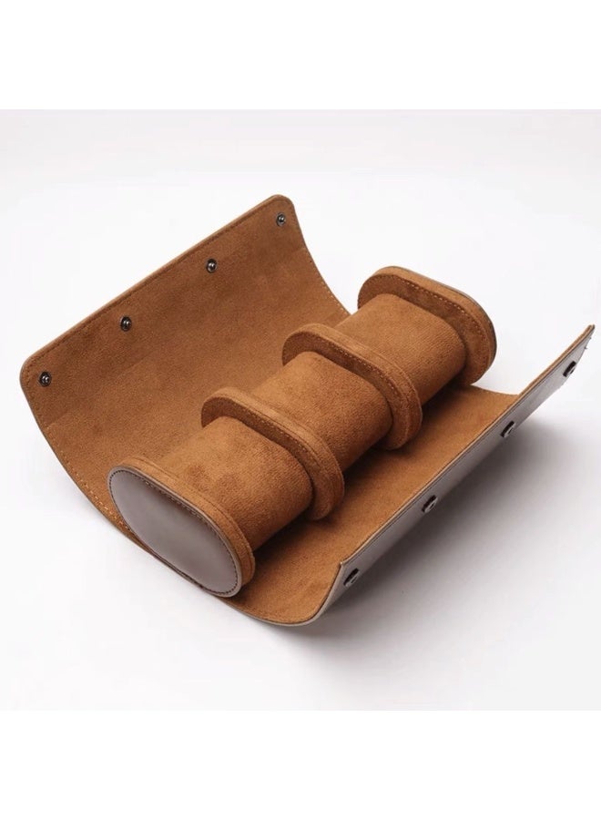 علبة تخزين ساعات جلدية فاخرة بثلاث خانات - Image 3