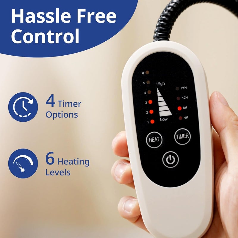 NICREW Cat Heating Pad, Temperature Adjustable Heated Cat Bed with Auto Shut Off Timer, Indoor Pet Heated Bed Mat for Small Dogs, 17.7 x 15.7 Inches, 55W - Image 3