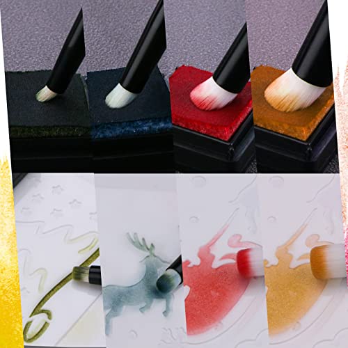 UNIMEIX Mini Blending Brushes for Card Making, Dry Miniature Painting Set Background Blender Paint Brushes Small Detailed Paint Watercolor Brushes (8 Pack) - Image 4