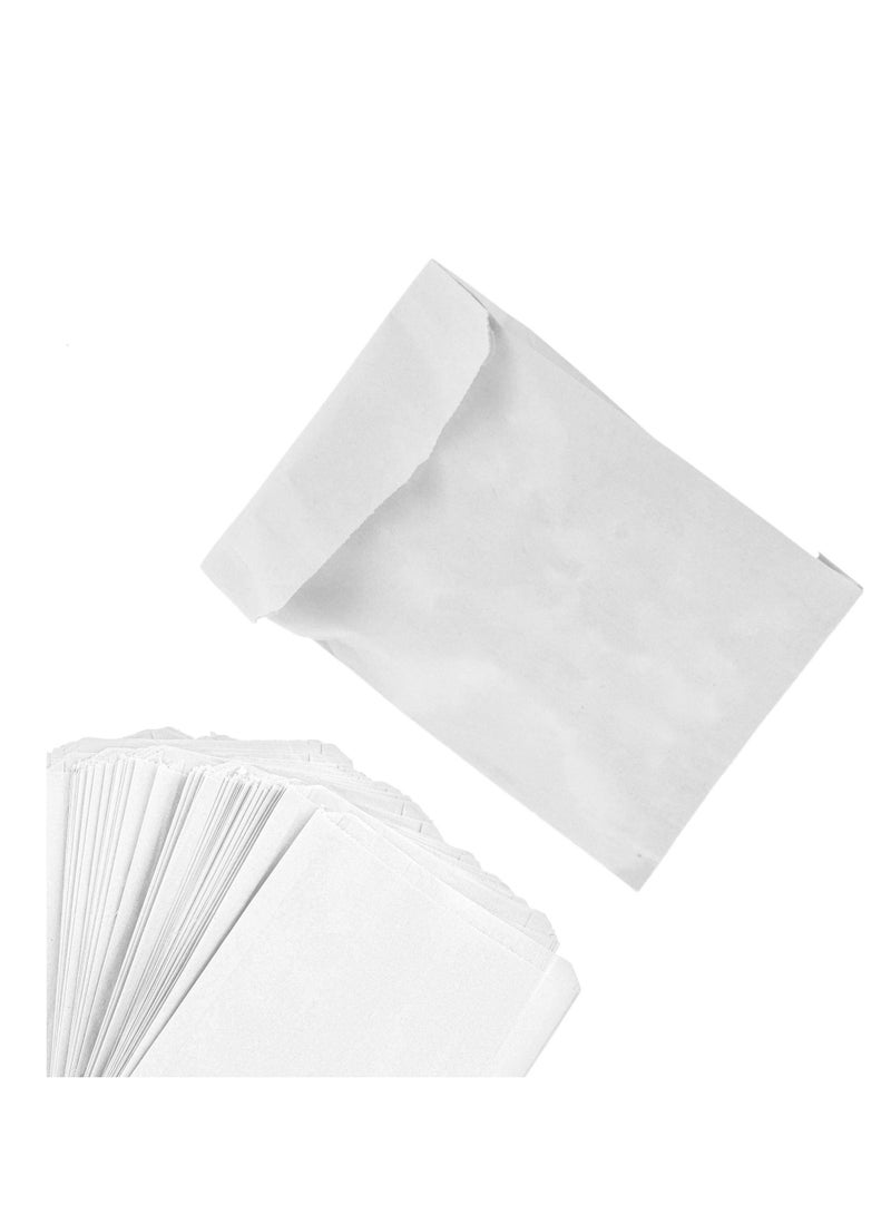 SYOSI Paper Sandwich Bags Bulk Wax Paper (100 Pack) 7" x 6" x 1" Wet Wax Paper Bags - Food Grade Grease Resistant Wax Bags - White Glassine Bags - Paper Bags for Bakery Cookies, Candy, Snacks - Image 1