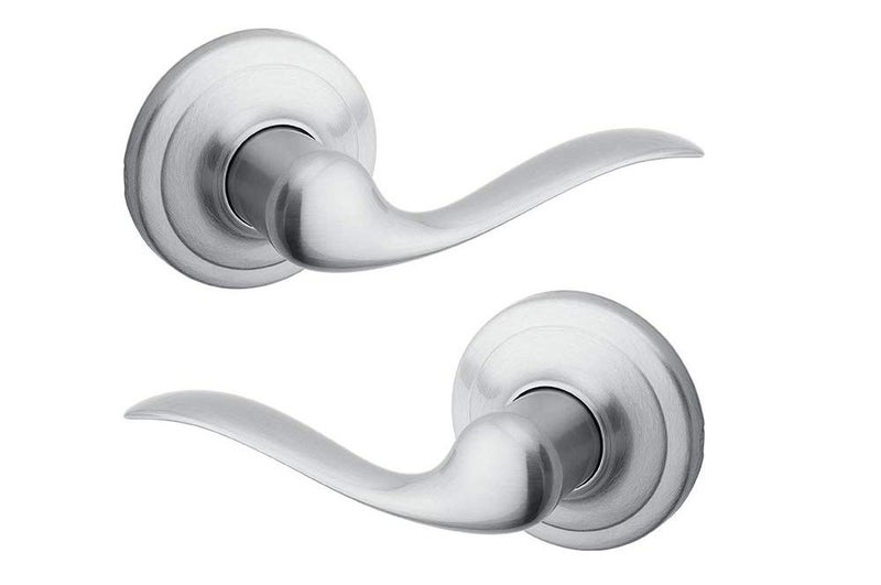 Kwikset Tustin Interior Passage Door Handle, Lever For Closet and Hallway Doors, Reversible Non-Locking Handle Lever, Satin Chrome, 1 Count (Pack of 1) - Image 1