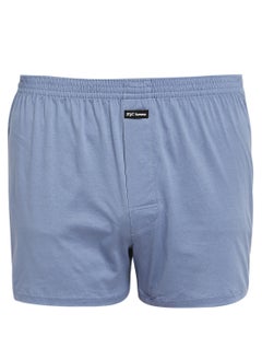Men's Knitted Cotton Boxer - Blue