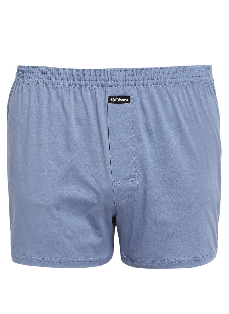 BYC - Men's Knitted Cotton Boxer - Blue - Image 1