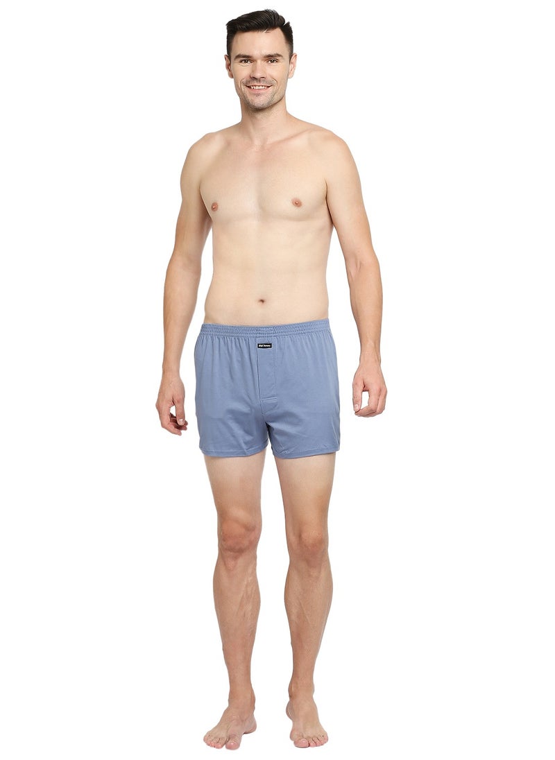BYC - Men's Knitted Cotton Boxer - Blue - Image 1