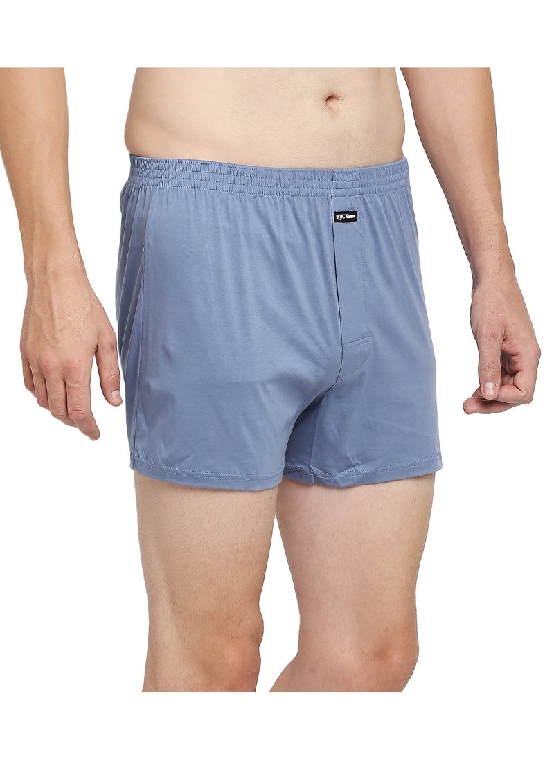 BYC - Men's Knitted Cotton Boxer - Blue - Image 1