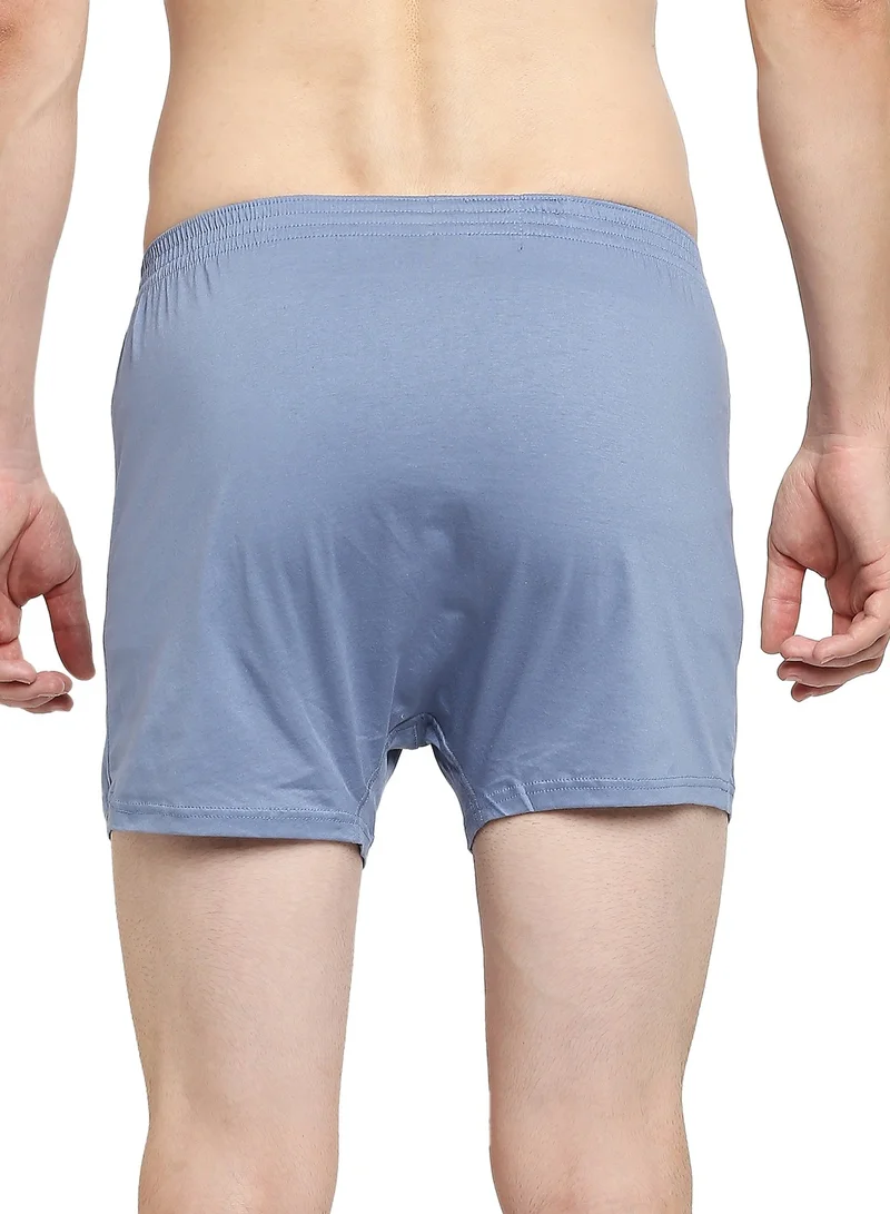 BYC Men's Knitted Cotton Boxer - Blue
