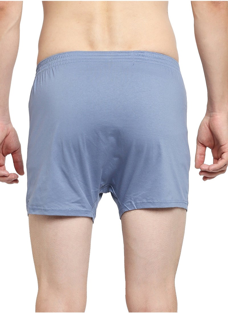 BYC - Men's Knitted Cotton Boxer - Blue - Image 1