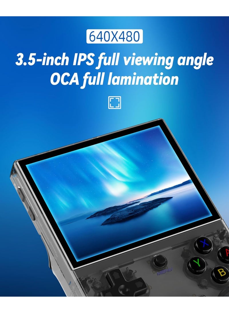 Uwals - ANBERNIC RG35XX Plus Retro Handheld Game Console , Support HDMI TV Output 5G WiFi Bluetooth 4.2 , 3.5 Inch IPS Screen Linux System Built-in 64G TF Card 5515 Games (RG35XX Plus-Black) - Image 1