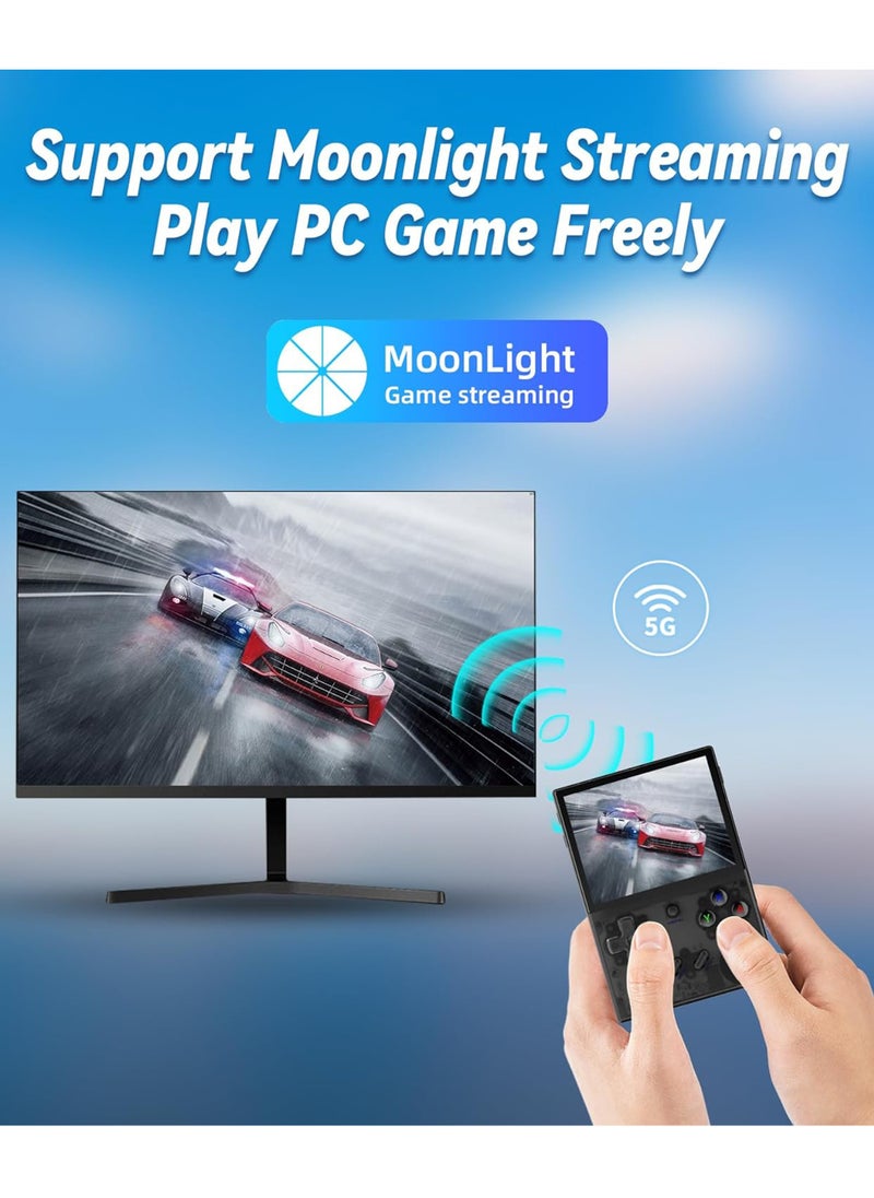 Uwals - ANBERNIC RG35XX Plus Retro Handheld Game Console , Support HDMI TV Output 5G WiFi Bluetooth 4.2 , 3.5 Inch IPS Screen Linux System Built-in 64G TF Card 5515 Games (RG35XX Plus-Black) - Image 1