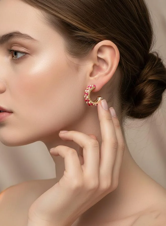 تايك تو Beaded Hoop Earrings