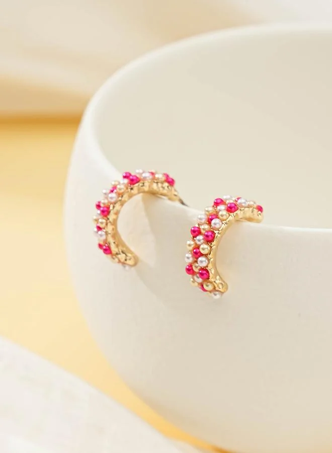 تايك تو Beaded Hoop Earrings