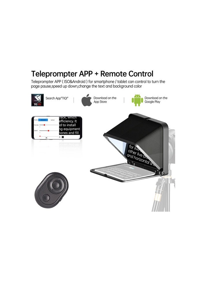 LENSGO - LENSGO TC7 Portable Teleprompter for Smartphones, Tablets & Select DSLR/Mirrorless Cameras - Image 1