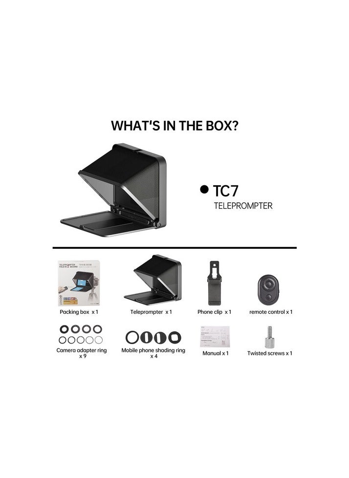 LENSGO - LENSGO TC7 Portable Teleprompter for Smartphones, Tablets & Select DSLR/Mirrorless Cameras - Image 1