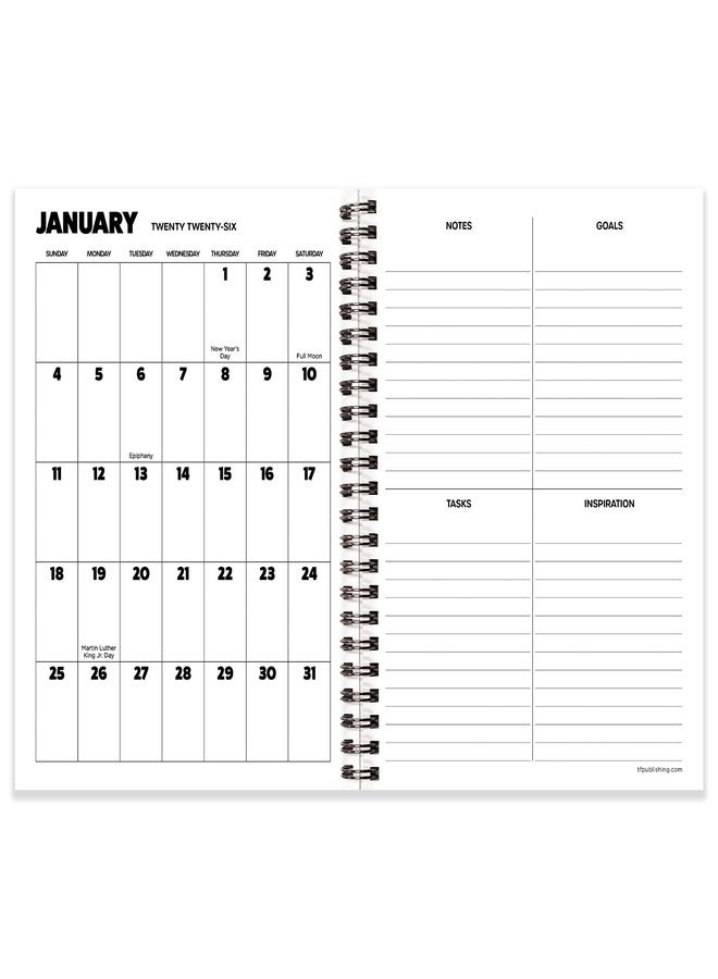 TF Publishing 2026 Rainbow Brite Medium Weekly Monthly Planner with 12-Month Calendar Grid, Goals and Task Trackers - Weekly Schedule Planner w/Priority List Section and Stickers - 6.5in x 8in - Image 2