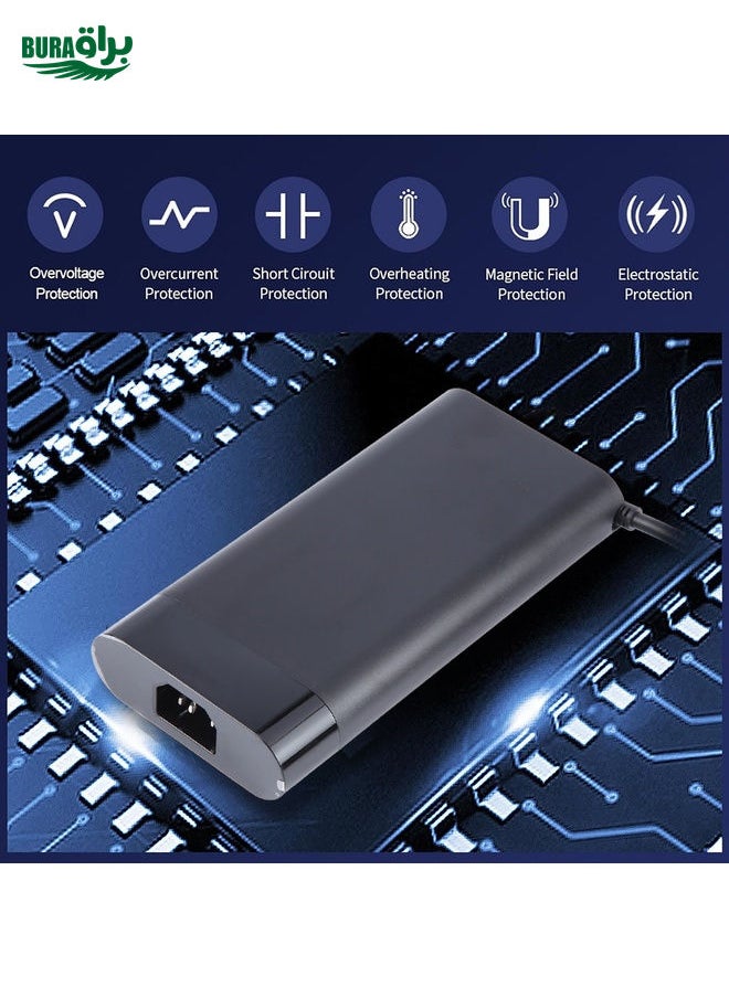 200W 19.5V 10.3A Oval Laptop Notebook Power Adapter For HP 4.5 x 3.0mm, Plug:EU Plug