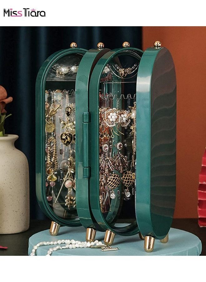 MissTiara - 4 Tiers Foldable Acrylic Jewelry Organizer Display Stand Box with Mirror - Image 1