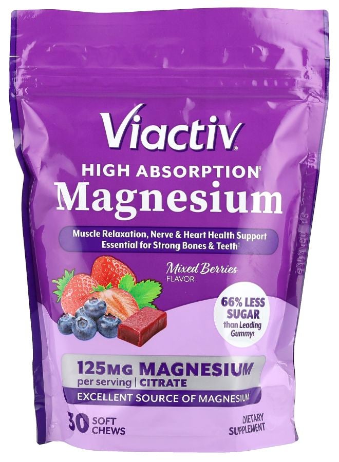 High Absorption Magnesium Mixed Berries 125 mg 30 Soft Chews