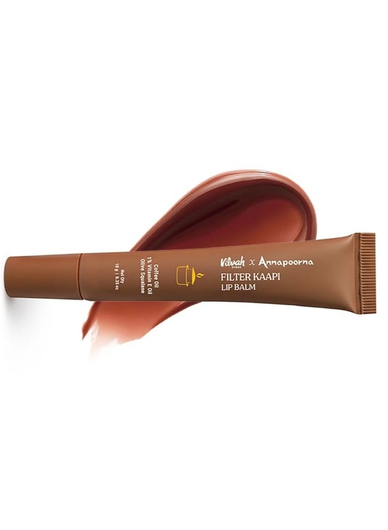Vilvah Store Annapoorna Filter Kaapi Lip Balm | For Dry, Chapped & Pigmented Lips | Infused With Authentic Annapoorna Coffee Extract | Brown Tinted Lip Balm | Suitable for Men & Women | 10g - Image 4
