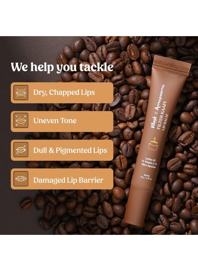 Vilvah Store Annapoorna Filter Kaapi Lip Balm | For Dry, Chapped & Pigmented Lips | Infused With Authentic Annapoorna Coffee Extract | Brown Tinted Lip Balm | Suitable for Men & Women | 10g - Image 2