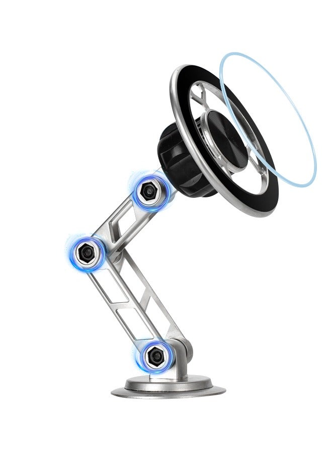 Alloy Car Holder, Magnetic Suction Cup Car Mobile Phone Mount, Folding Car Mobile Stand, Stable Safe, Angle Adjustment, Ergonomic, Compatible With Iphone 15/16/14/13/Pro/Samsung  - Image 1