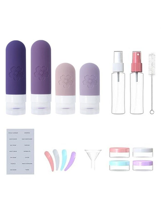 HOMESTAR 17 Pack Silicone Travel Bottles Set, Travel Size Toiletries, Leakproof Travel Bottles for Toiletries, Travel Accessories for Women, Airplane Travel Essentials, Travel Containers for Toiletries - Image 2