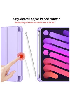 MIGOFAST IPad Mini 7 Case 2024  A17 Pro 8.3-Inch iPad Mini 7th Generation Case with Pencil Holder Trifold Stand Smart Case with Soft TPU Back Purple  - Image 2