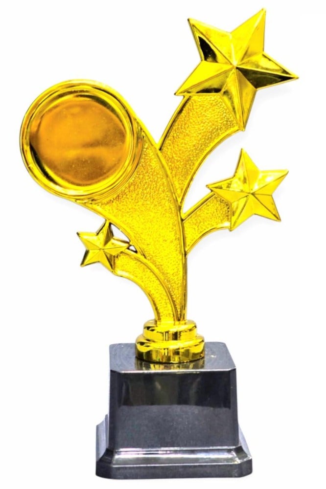 سبال كأس النجمة الذهبية مقاس 22.5 سم - كأس جائزة الإنجاز الأنيقة بقاعدة سوداء متينة للمسابقات والفعاليات - Image 1