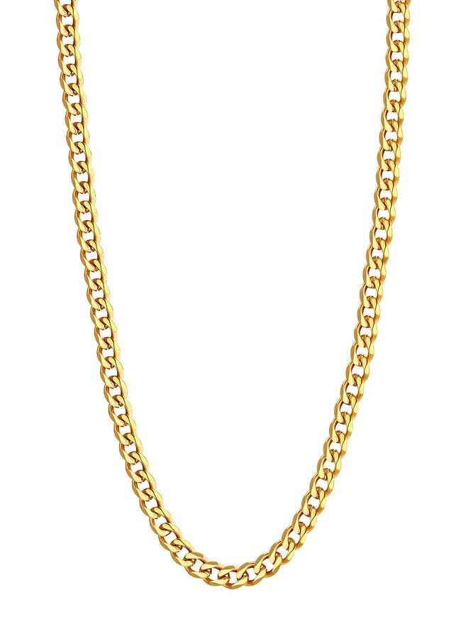 U7 Men's Chain Necklace 22 inches 3Mm Wide 18K-Gold-Plated - Image 1