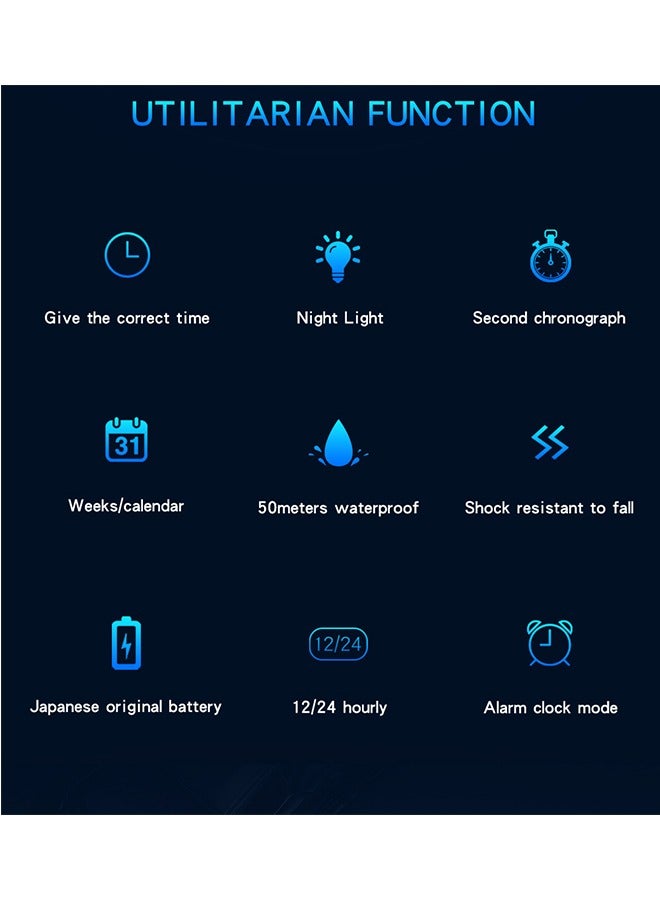 Sanda ساعة رجالية رقمية متعددة الوظائف من سلسلة Constellation Dial Series للرجال باللون الأسود والأحمر 6036 - Image 3