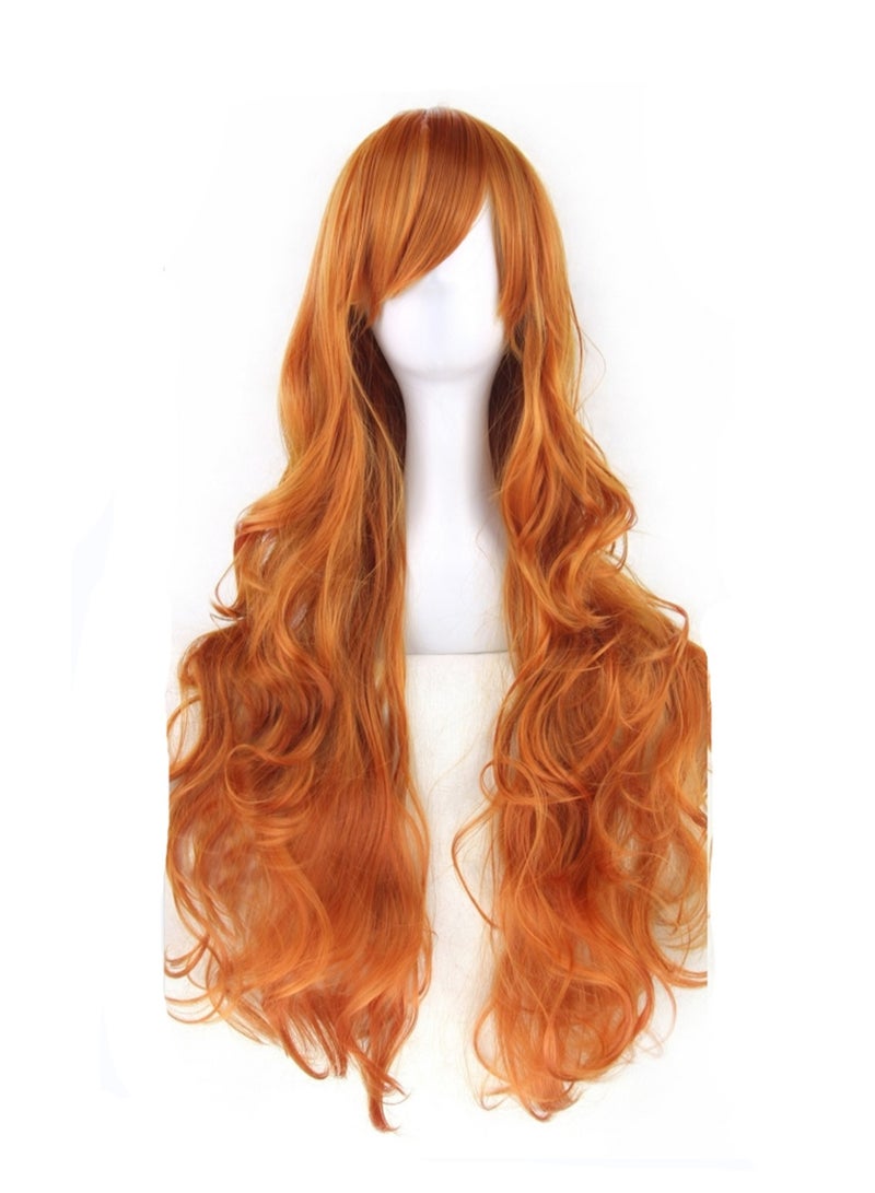 80cm anime long curly hair high temperature silk curly hair cosplay wig costumes dress up wig - Image 1