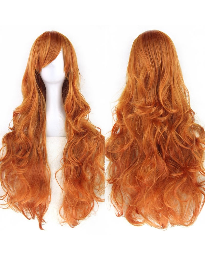 80cm anime long curly hair high temperature silk curly hair cosplay wig costumes dress up wig - Image 2