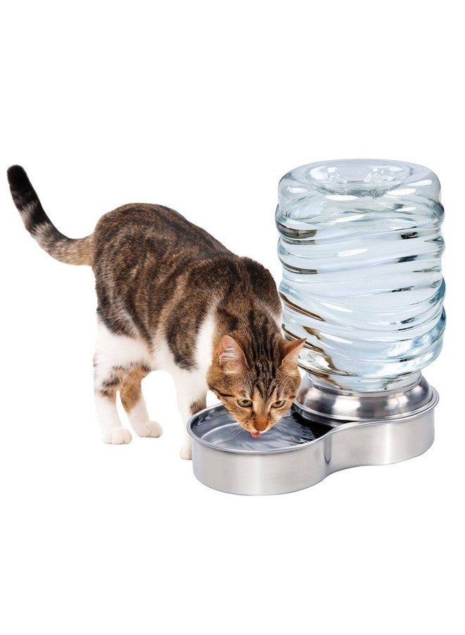 Etna Stainless Steel Pet Dog Cat Water Fountain Bowl, Holds 3 Liters - Image 1