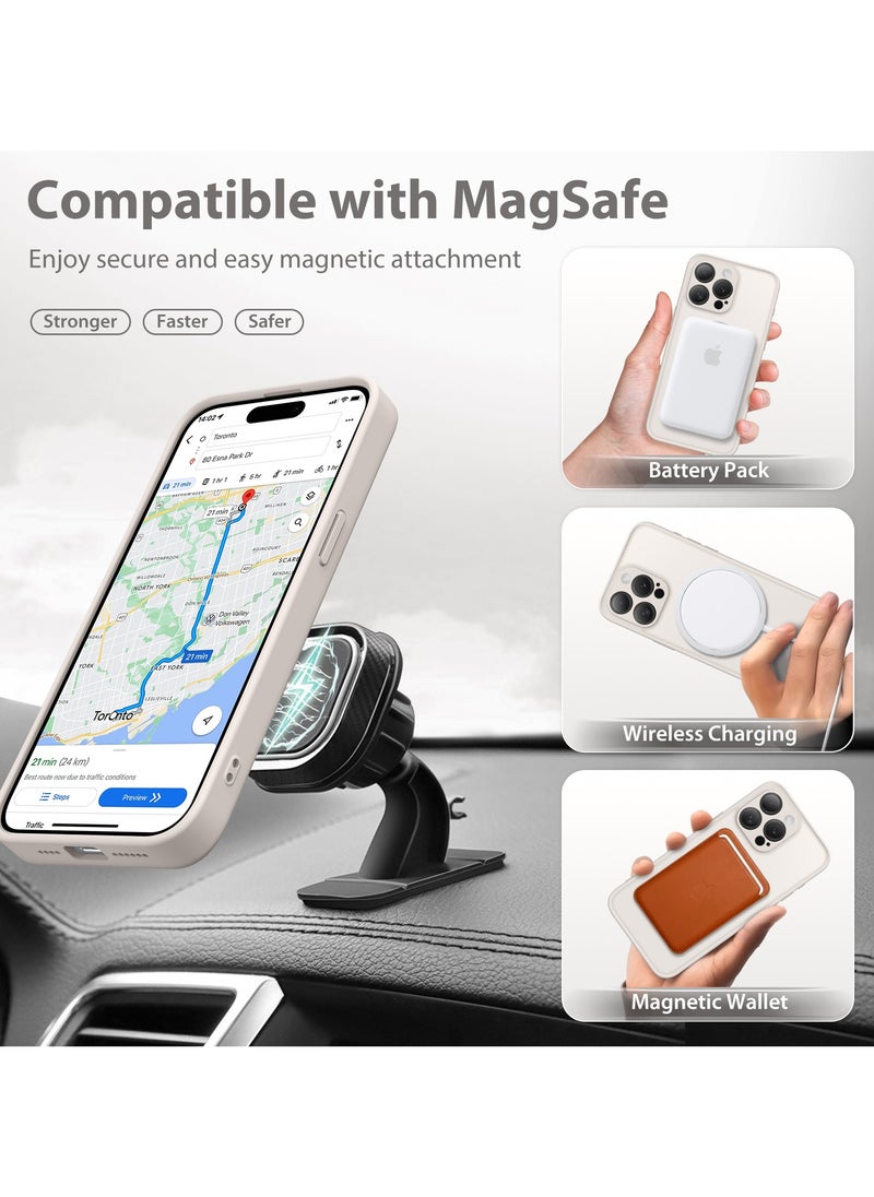 TONGATE - Magnetic Phone Case for iPhone 15 Pro Max 360° Rotating Invisible Stand Design Full-Body Shockproof and Drop-Resistant High-Strength Translucent Protective Case Perfectly Compatible with MagSafe Off White - Image 1
