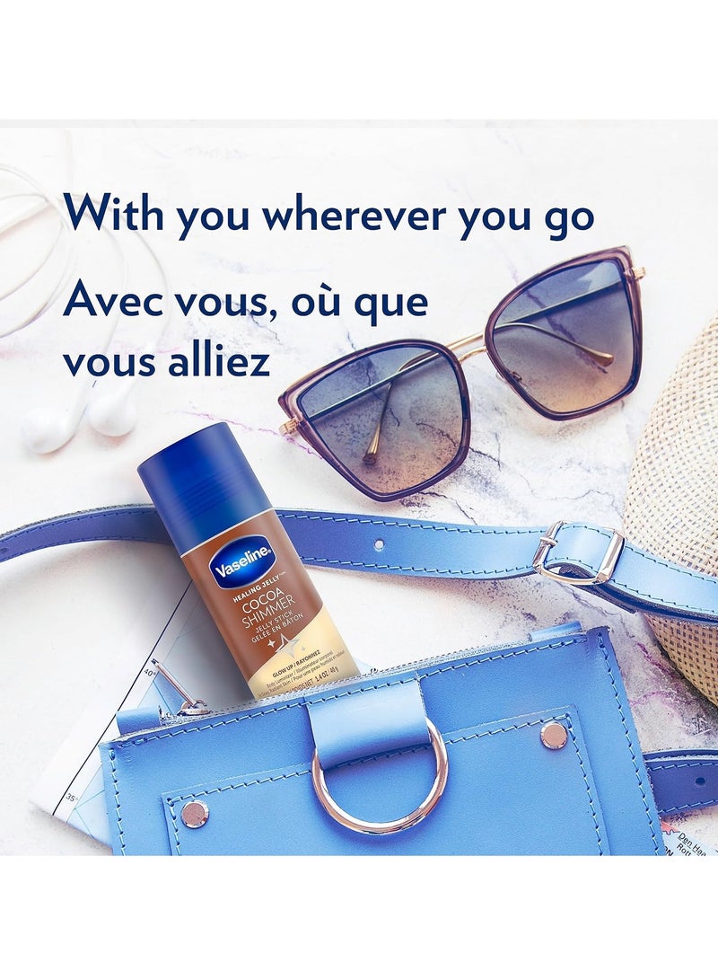 Vaseline Lotion Bundle, Cocoa Shimmer Jelly Stick Highlighter & Luminizer + All Over Body Balm Stick, Vaseline Cocoa Butter, Body Balm Skin Care Set, Petroleum Jelly for Dry Skin (4 Piece Set) - Image 4