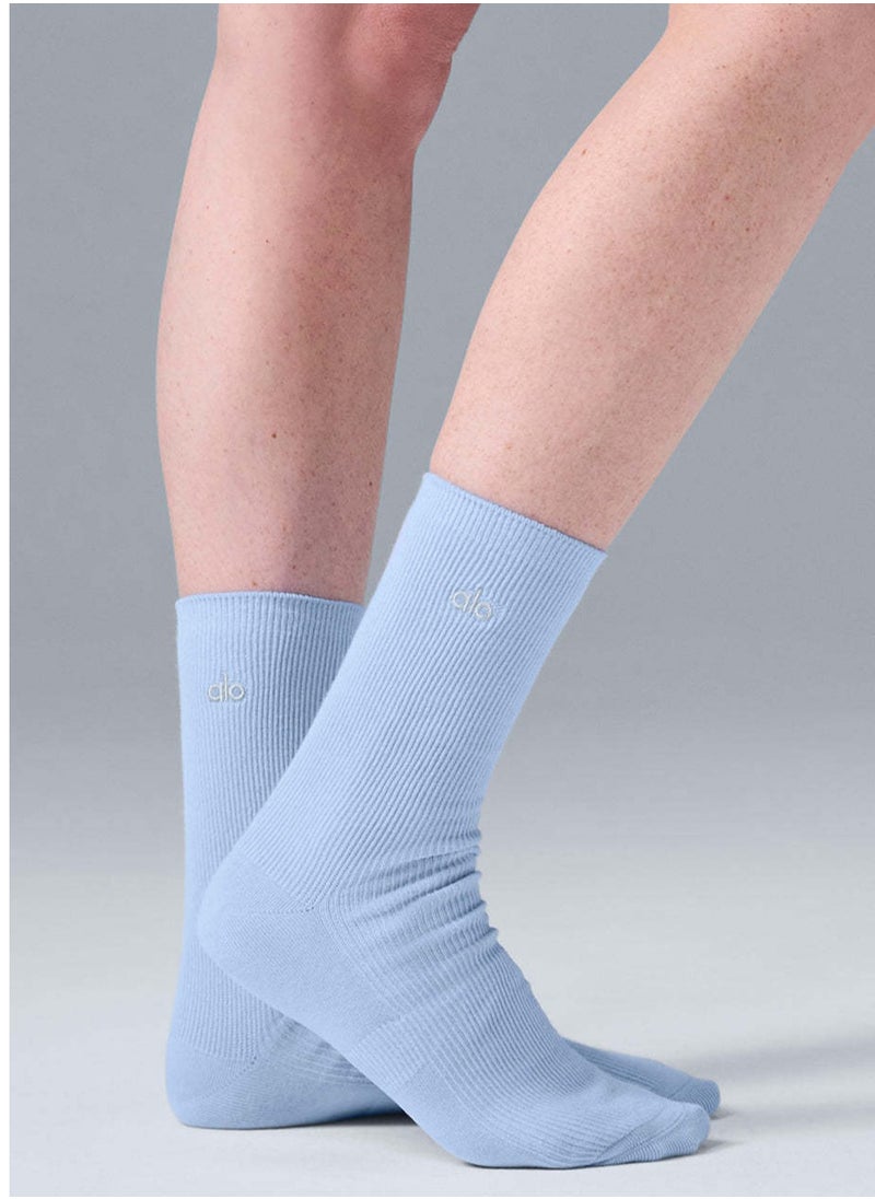 alo - Aloyoga three-piece set of mid-calf socks, solid-colored socks, neutral mid-calf socks - Image 1