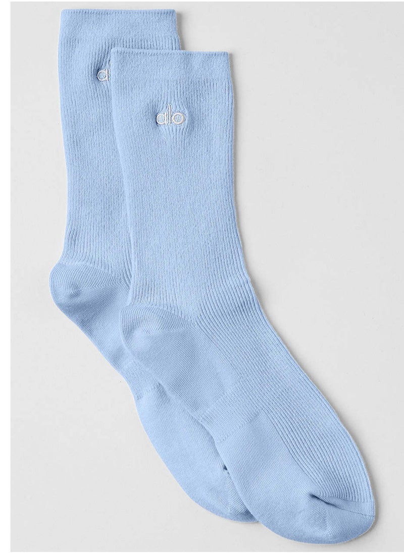 alo - Aloyoga three-piece set of mid-calf socks, solid-colored socks, neutral mid-calf socks - Image 1