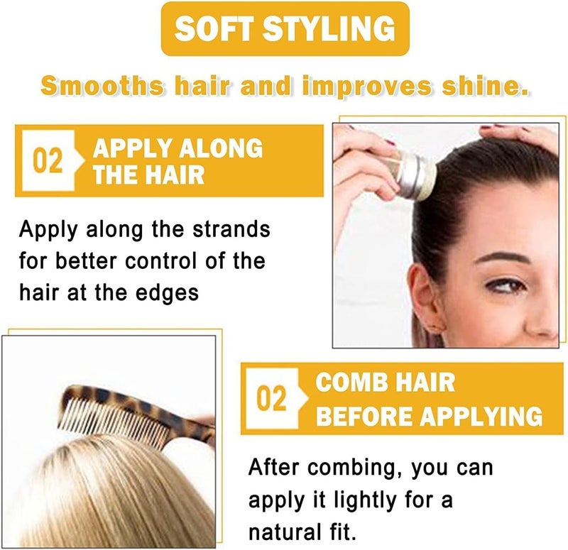 Hidak Hair Finishing Stick Hair Tamer Stick for Smoothing Flyaways and Taming Edge Frizz Non greasy Hair Wax Stick For Women Hair Styling Wax Stick for Hair Wigs Broken Wax Stick - Image 5