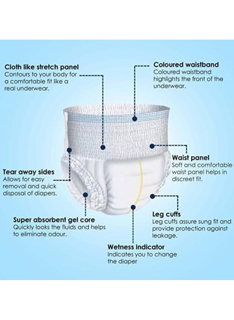 Kare In Adult Diaper Pants Style Large Waist Size 90-120cm (35"-47") 10 Pieces | Leak Proof | Wetness Indicator | High Absorbency Upto 12 Hours Protection | Elastic Waistband | Unisex Diaper - Image 4