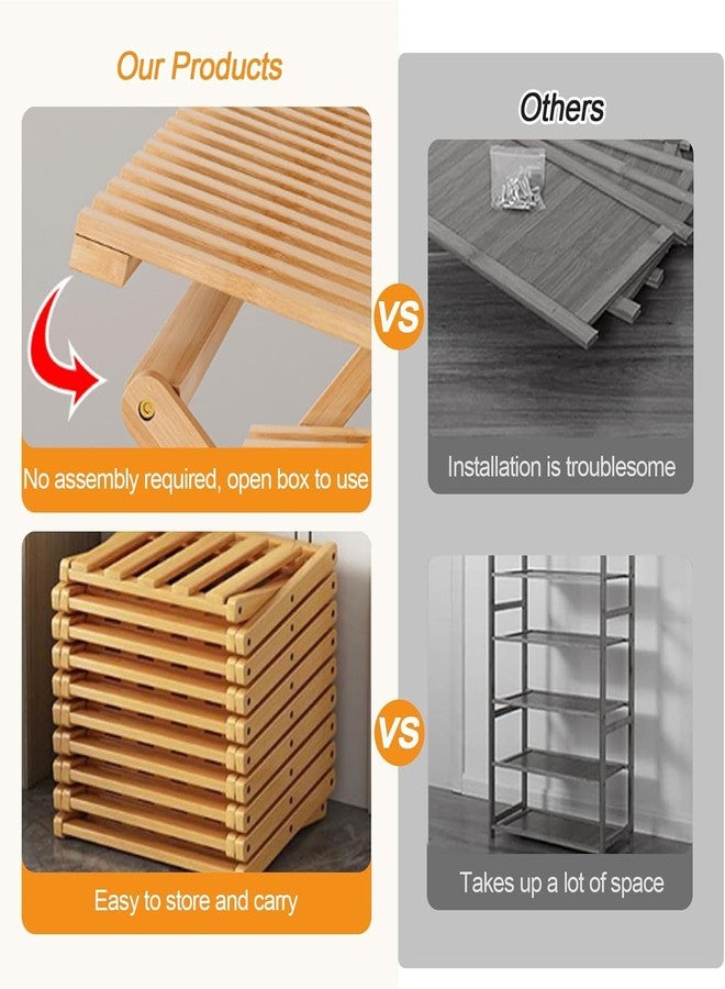 SuperRC Vertical Shoe Rack Small Narrow Shoe Racks 4-Tier Folding Shoe Storage Rack No Installation Shoes Organizer Shelf Standing Storage Shoe Rack for Entryway Hallway Corridor Room Corner Storage - Image 5