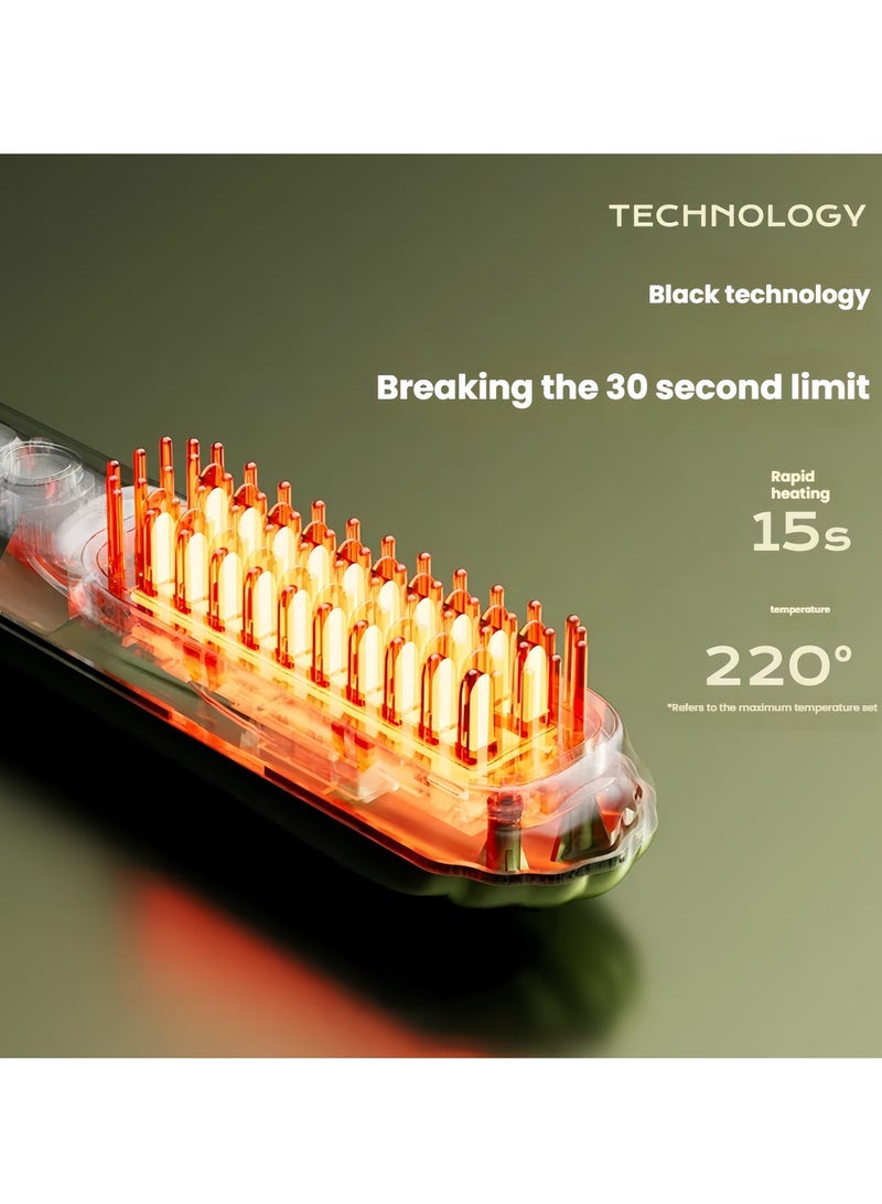 فيساليا فرشاة فرد شعر لاسلكية - فرشاة تسريح قابلة للشحن بالنوع سي بثلاث مستويات حرارة وتقنية الأيونات، لمظهر أملس في السفر والمنزل - Image 3