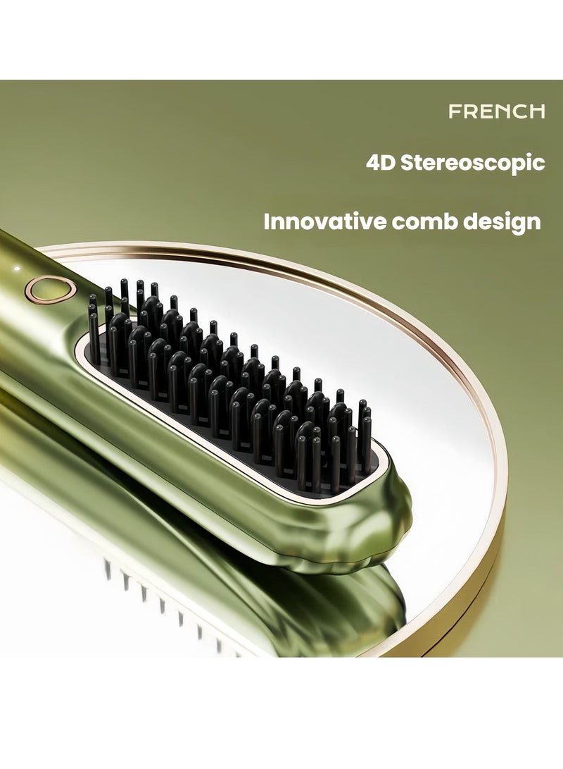 فيساليا فرشاة فرد شعر لاسلكية - فرشاة تسريح قابلة للشحن بالنوع سي بثلاث مستويات حرارة وتقنية الأيونات، لمظهر أملس في السفر والمنزل - Image 4