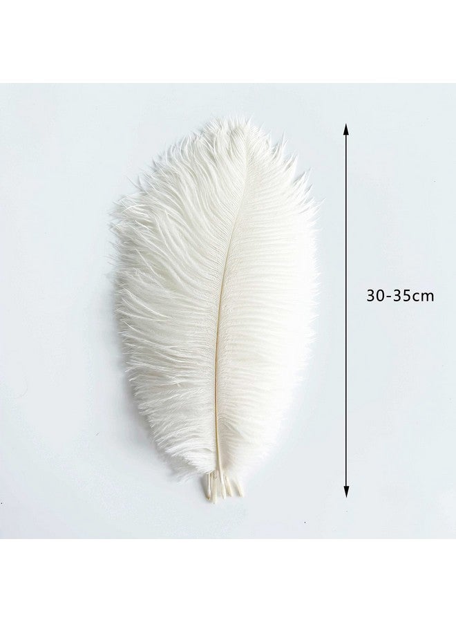 Piokio 20 Pcs Natural White Ostrich Feathers 12 14 Inch(30 35 Cm) Bulk For Diy Clothing And Accessories Wedding Party Centerpieces Gatsby Decorations - Image 4