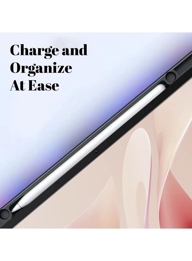 VKL Hybrid Case Compatible with Huawei MatePad 12X/Matepad Air 12" 2024 Cover, Clear Acrylic Multi-Angle Hard PC Case with Pen Holder Protective Stand Cover for Huawei MatePad 12X 12inch (Black) - Image 4