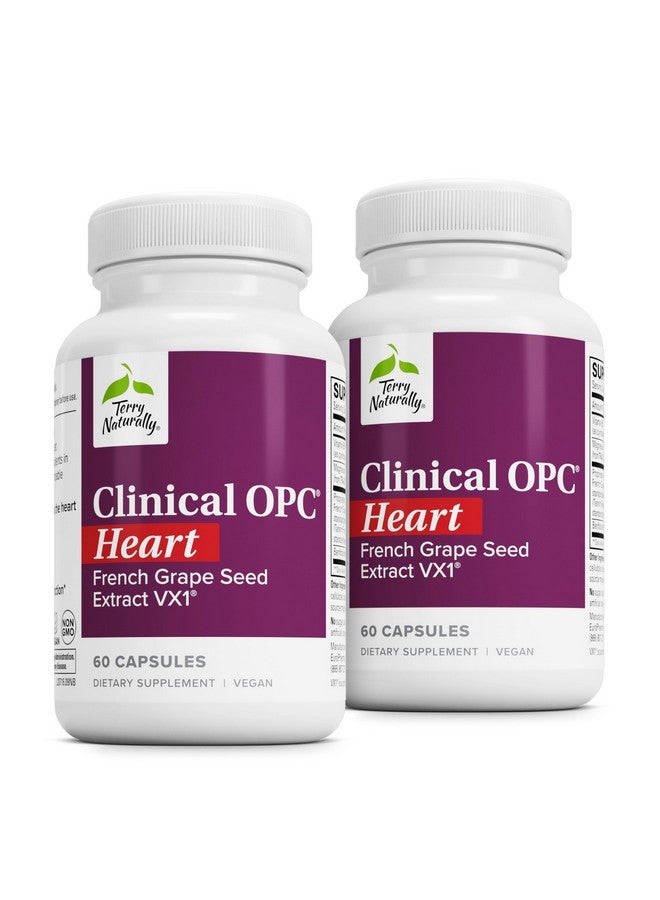 Terry Naturally Clinical OPC Heart - Heart Health Supplement with Magnesium, Vitamin B6, Grape Seed Extract - Dietary Supplement for Artery Health & Circulation - 60 Capsules (Pack of 2) - Image 1