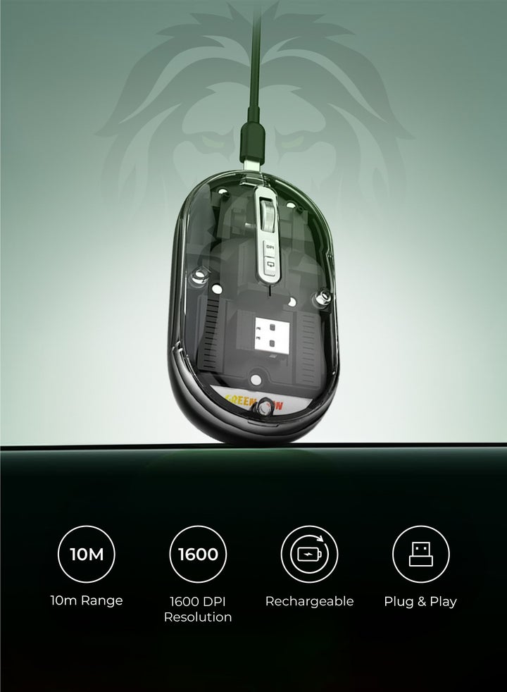 Mouse Abs Buy GREEN LION Transparent ABS +Plastic Mouse Lite 1600DPI - Black ...