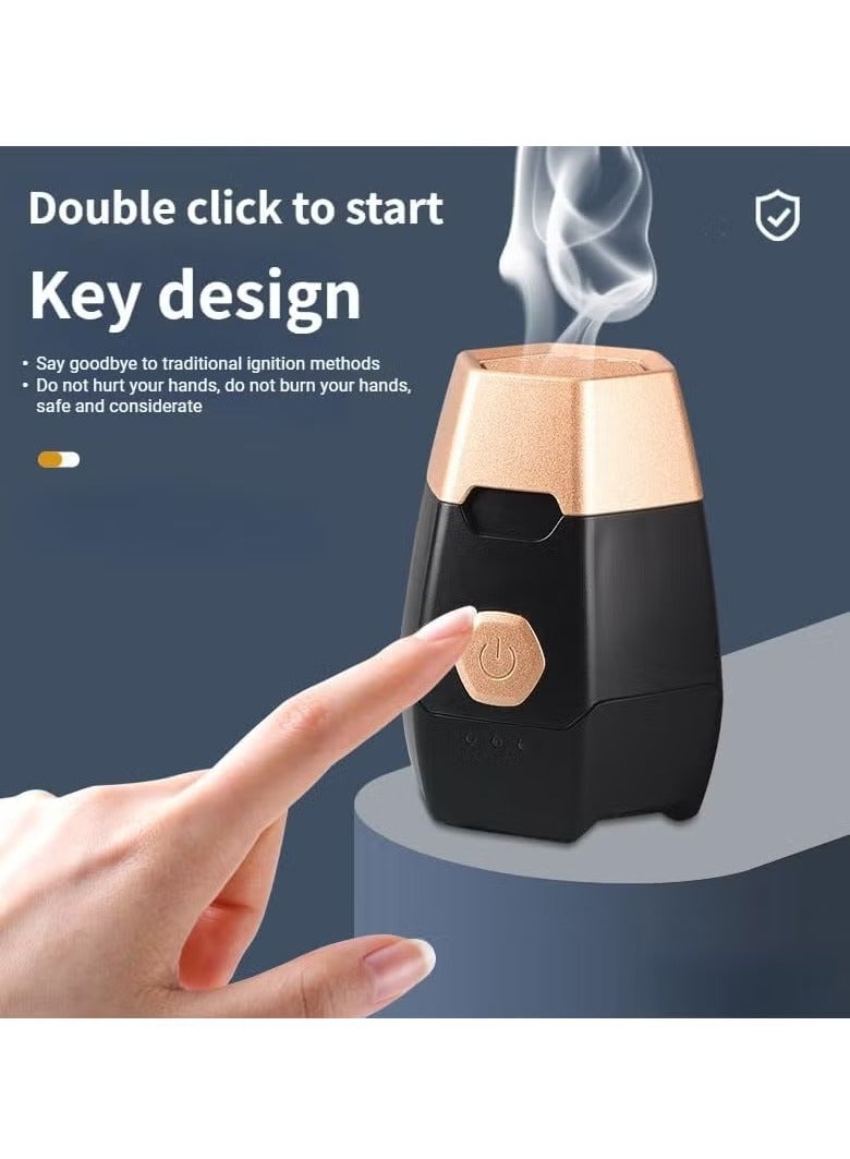 ELTRAZONE موقد بخور عربي تلقائي D1Q7 – جهاز بخور إلكتروني مدمج ومحمول لرائحة أصيلة، تقنية تسخين تلقائية سهلة الاستخدام، مثالي للمنازل والمكاتب والمناسبات الخاصة – أسود - Image 4