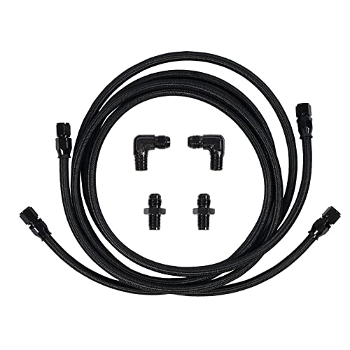 YESHMA AN6 PTFE 7Ft Transmission Cooling Lines Hose Compatible With 4L60 700R4 TH350 CBC350 TH400 3L80 Transmission Cooler line Hose Fitting E85 Nylon Stainless Steel Braided Lines X 2 - Image 1