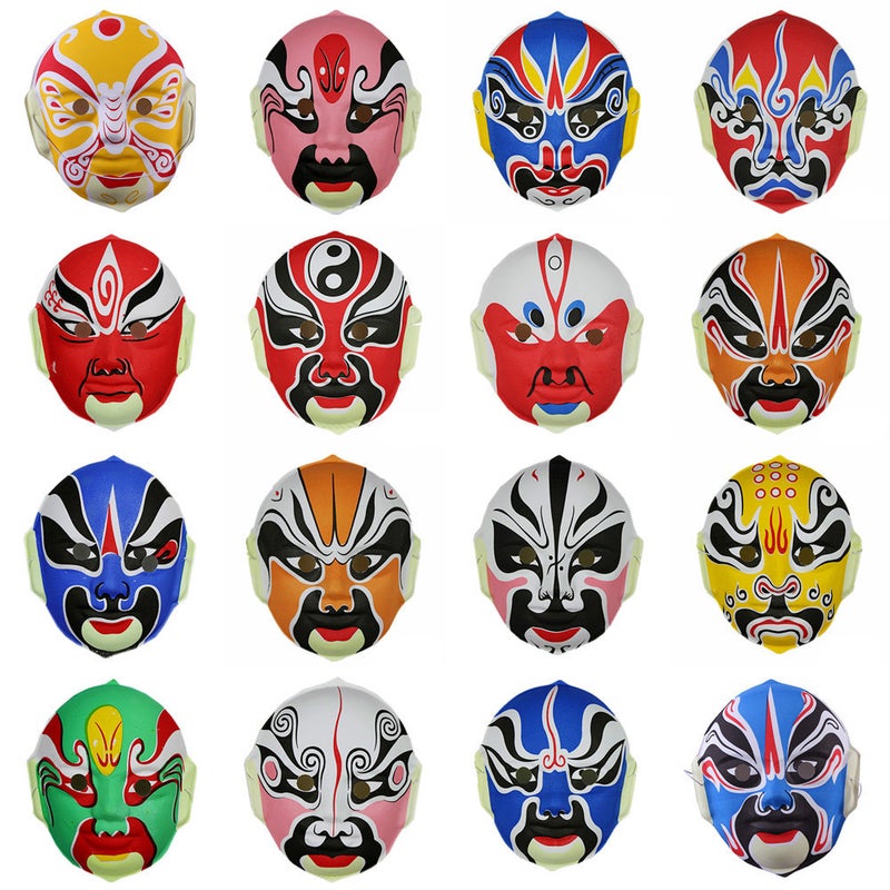 Sichuan Opera Facial Mask, Wearable Chinese Traditional Art, Hand-Painted Flocking Performance Props, Headwear, Peking Opera And Opera Facial Mask, Full Face - Image 5